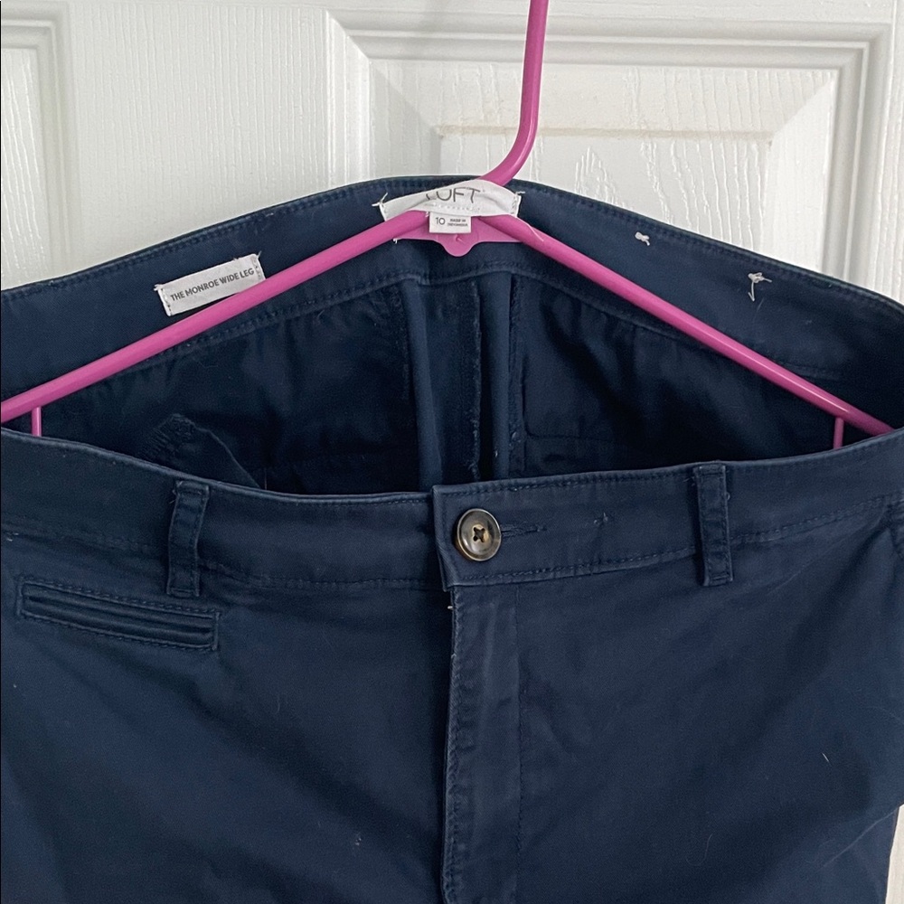 LOFT Women's Navy Wide Leg Pants
